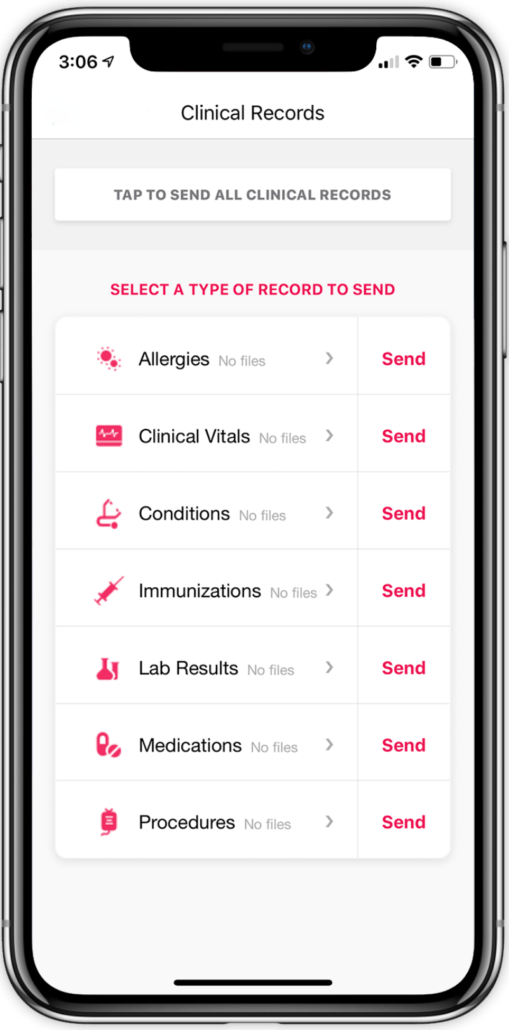 Medical Record app iphone mock up
